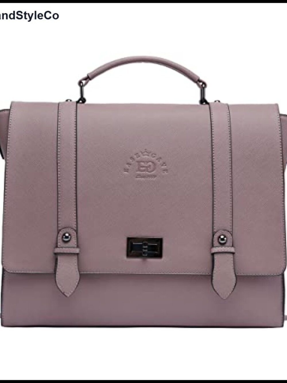 Vintage Purple Saffiano Eco-Leather 15.6" Laptop Briefcase with 4 Compartments